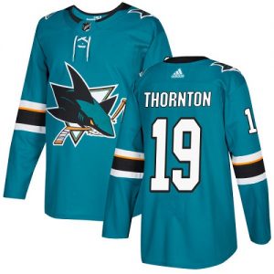 Miesten NHL San Jose Sharks Pelipaita 19 Joe Thornton Authentic Teal Vihreä  Koti