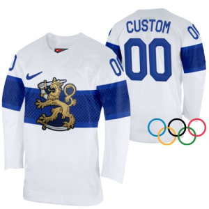 NHL Suomi Pelipaita Custom 2022 Winter Olympics Valkoinen Authentic